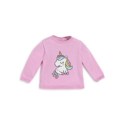 Girls Medium Pink Printed Pullover